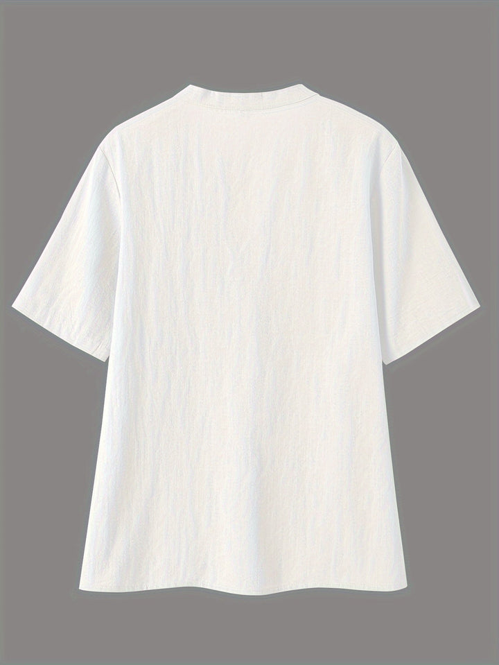 Blusa Elegante con Escote en V y Botones de Madera