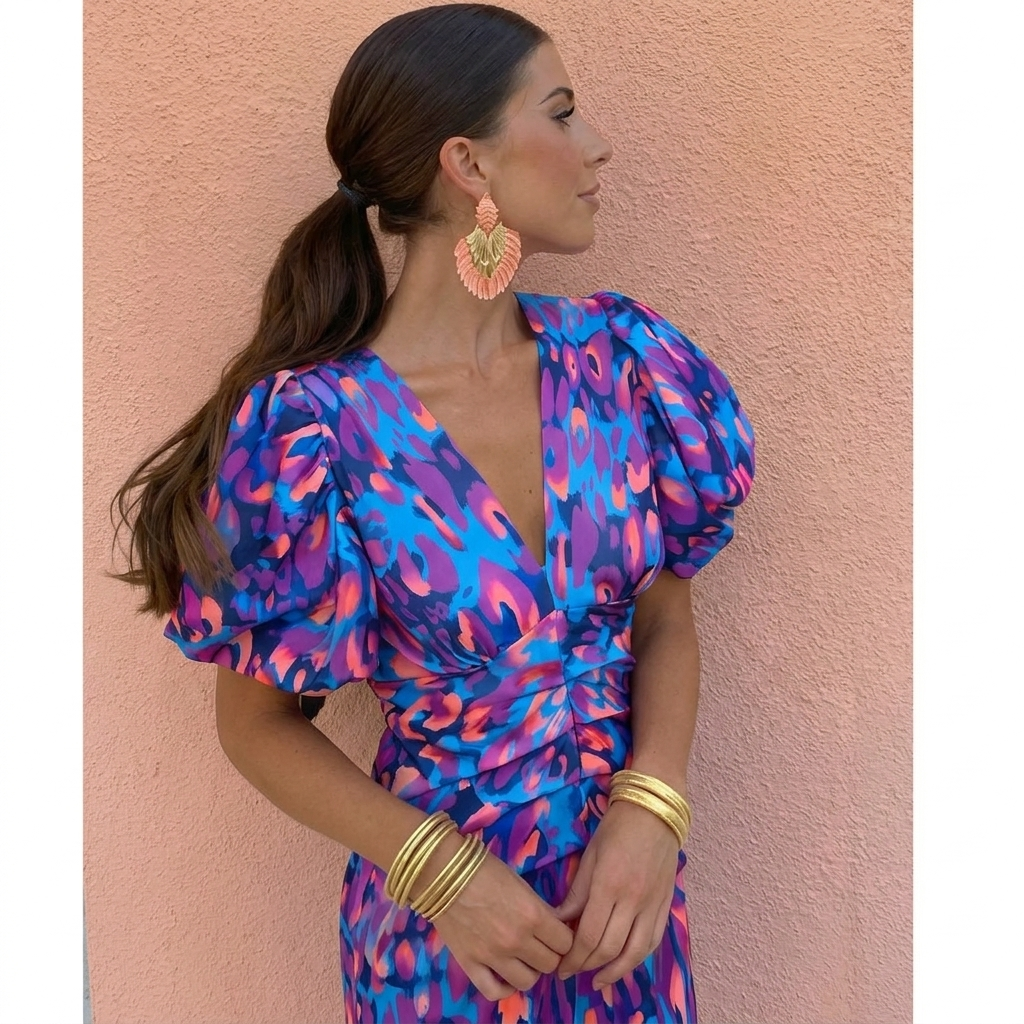 Bella™ - Vestido con mangas plisadas